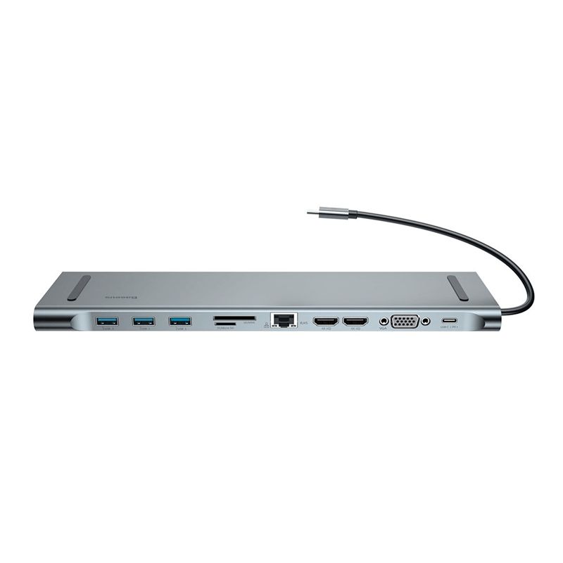 Baseus 11 in 1 Enjoyment Series USB3.0 Type-C notebook HUB adapter Grey