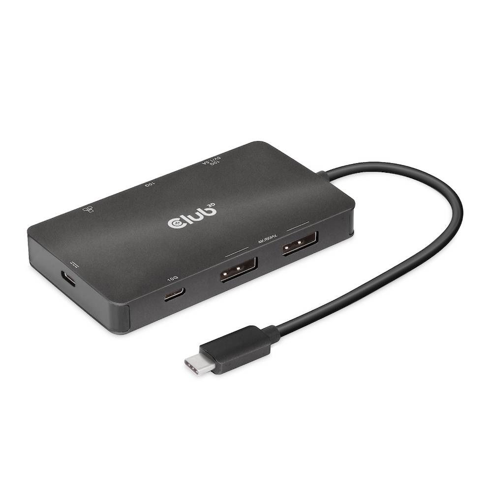 Club3D USB Gen2 Type-C to Dual DisplayPort 4k60Hz 7-in-1 Portable Dock