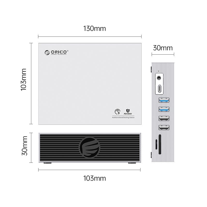 Orico Type-C 15-in-1 10Gbps Multifunction Docking Station Silver