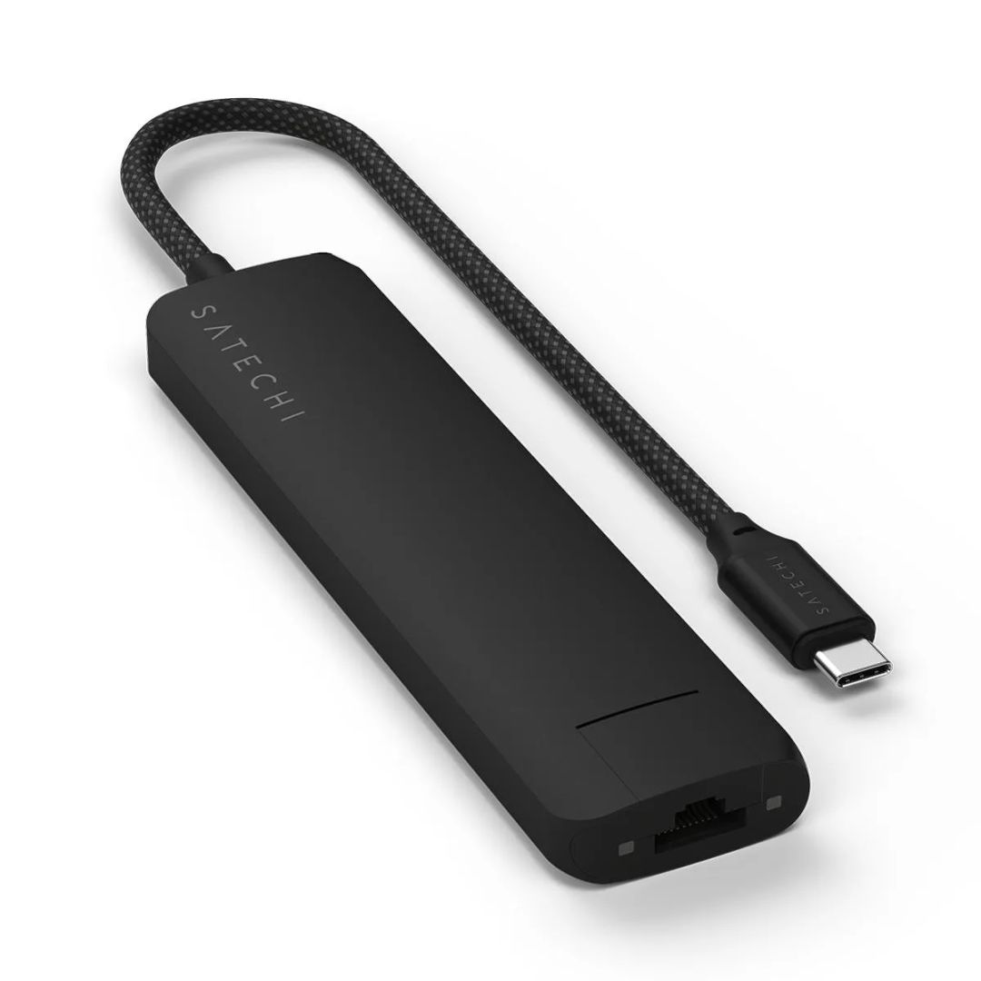 Satechi 7-in-1 USB-C Slim Multiport Adapter with Ethernet Black