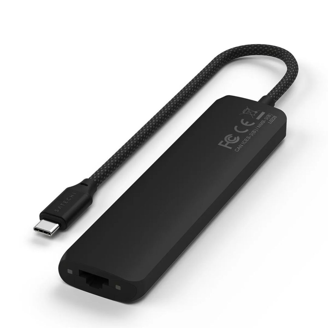 Satechi 7-in-1 USB-C Slim Multiport Adapter with Ethernet Black
