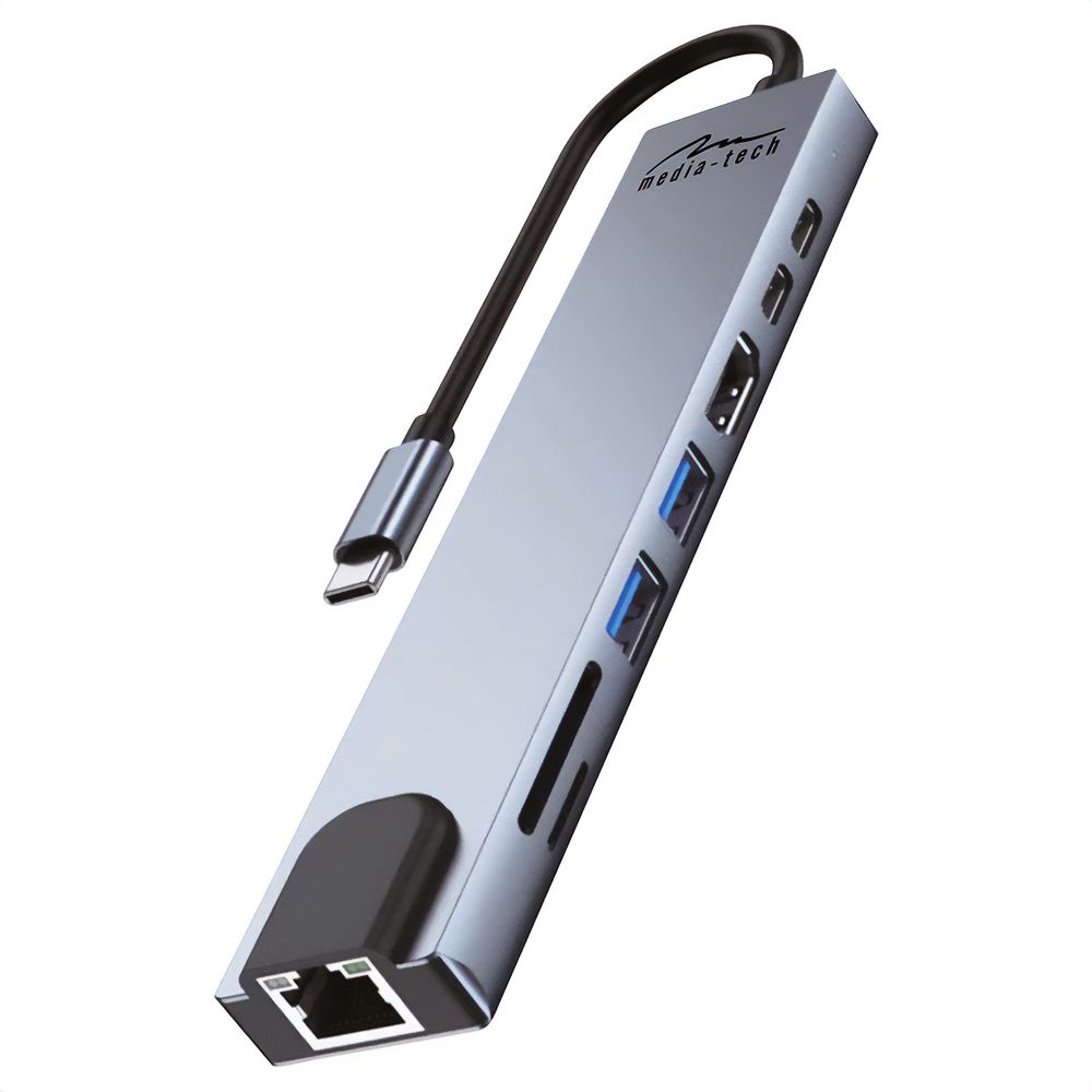 Media-Tech 8 in 1 GIGA LAN HUB MT5046 Docking Station