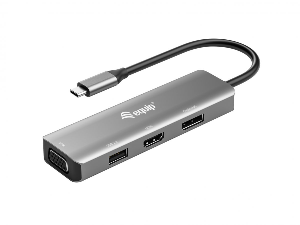 EQuip 133485 USB-C to HDMI/DisplayPort/VGA/USB Adapter