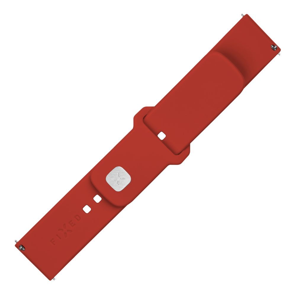 FIXED Sporty szilikon szíj gyors kioldóval 22mm-es okosórákhoz, piros
