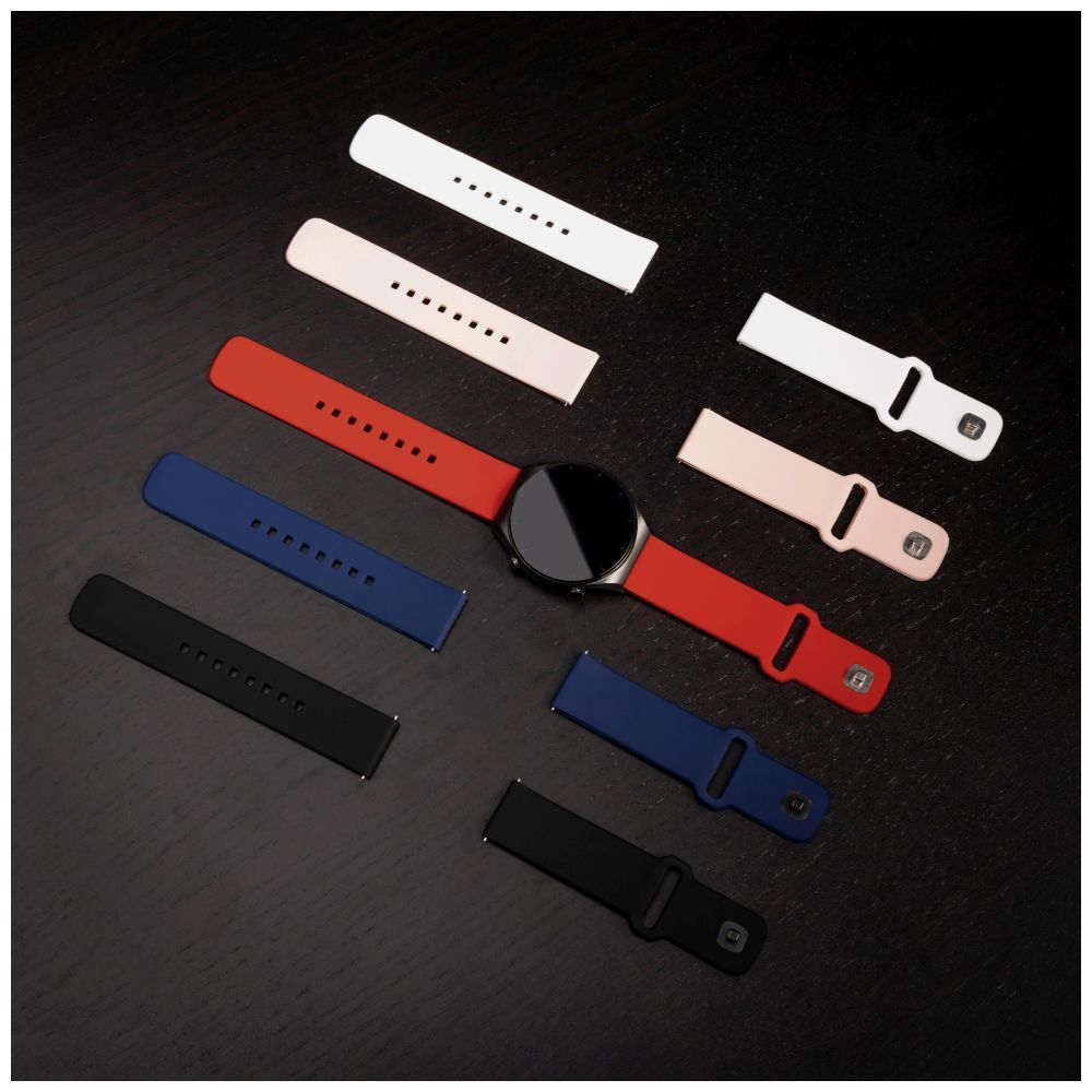 FIXED Sporty szilikon szíj gyors kioldóval 22mm-es okosórákhoz, piros