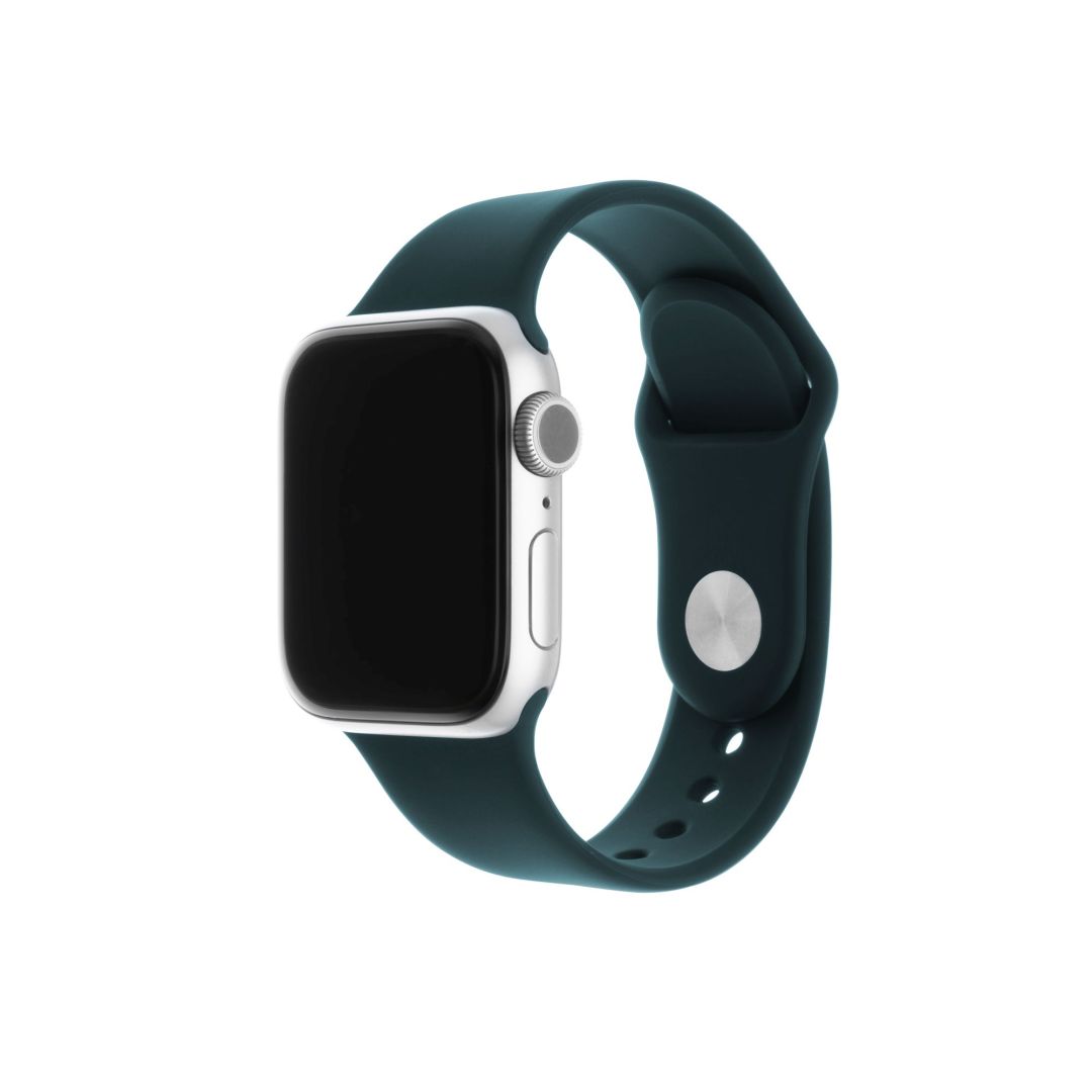 FIXED szilikon sportos óraszíj Apple Watch 42/44/45 mm-es okosórához, sötétzöld FIXSST-434-DRGRE
