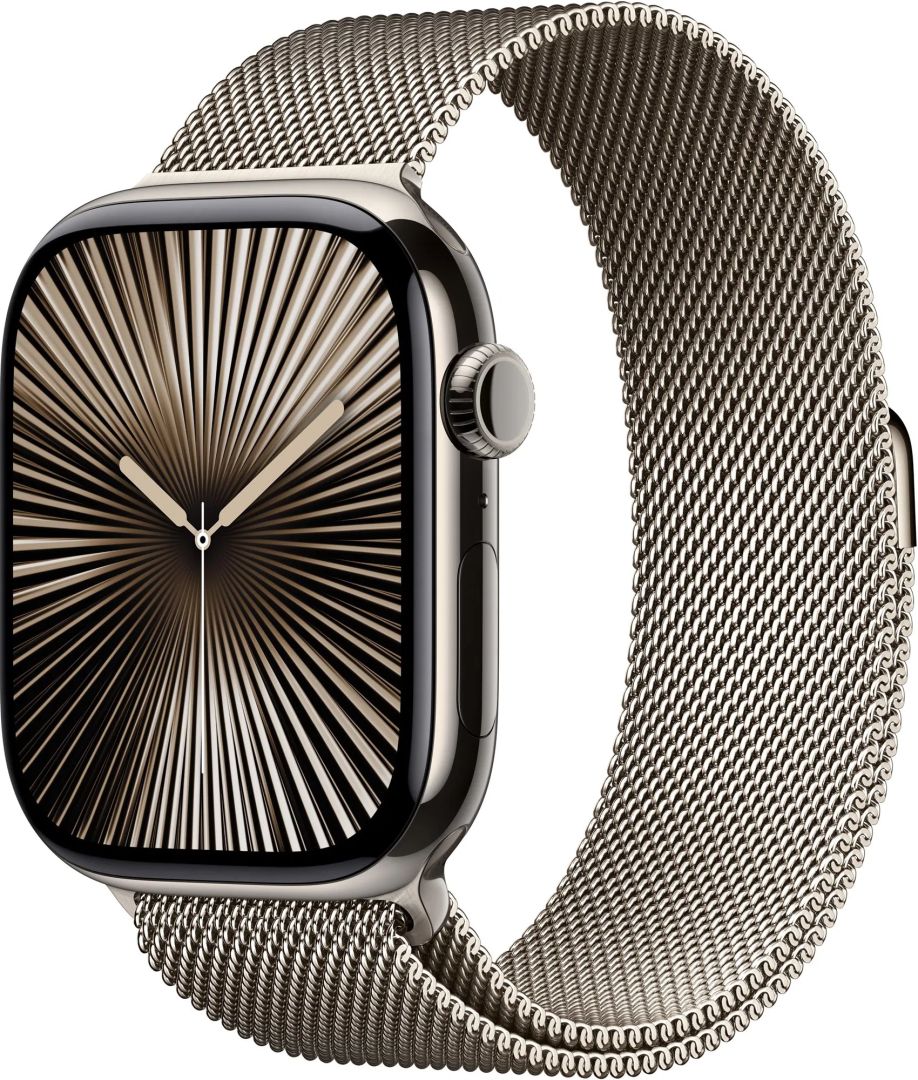 Apple Watch S10 Cellular 46mm Natural Titanium Case with Natural Milanese Loop M/L