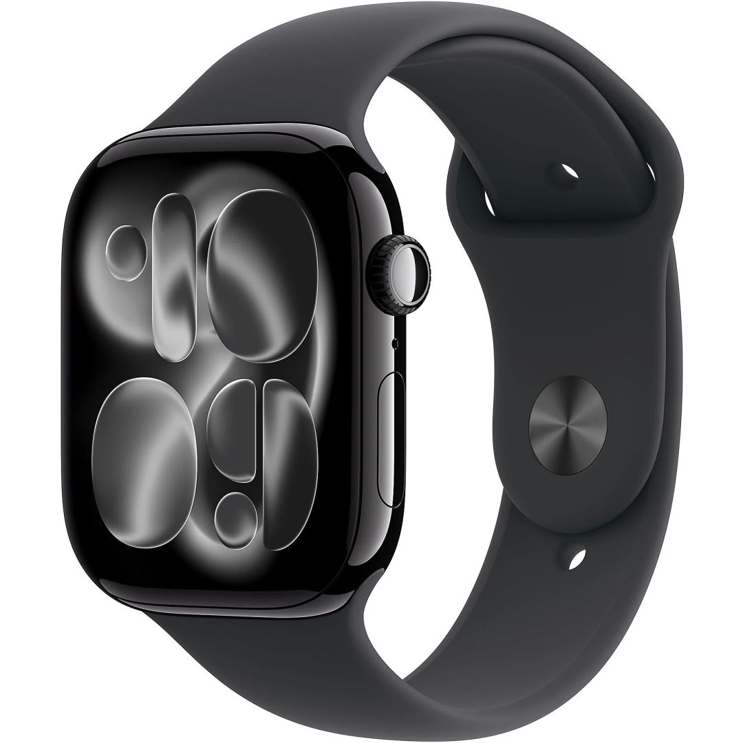 Apple Watch S11 GPS 46mm Jet Black Aluminium Case with Black Sport Band M/L