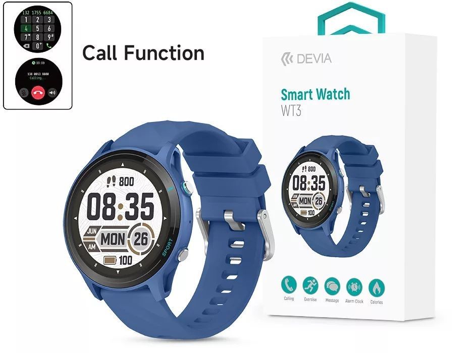 Devia WT3 Smart Watch Blue