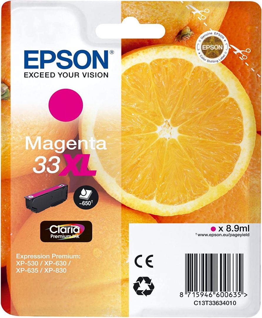 Epson T3343 (33) Magenta tintapatron