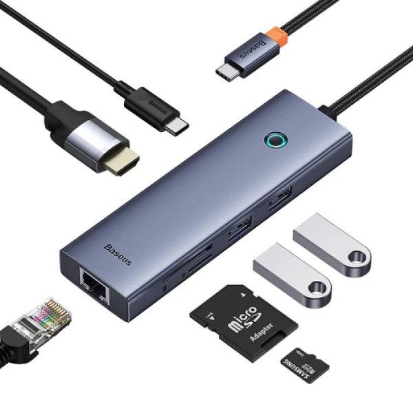 Baseus lite Series 7-Port HUB Docking Station Grey