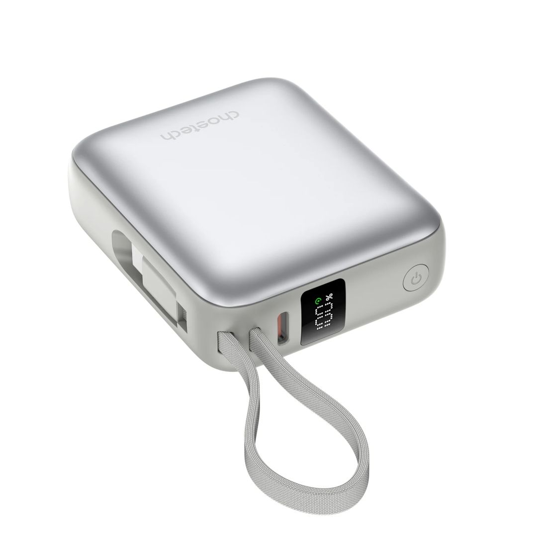 Choetech  B832 Mini 35W 10000mAh PowerBank with USB-C Cable Silver
