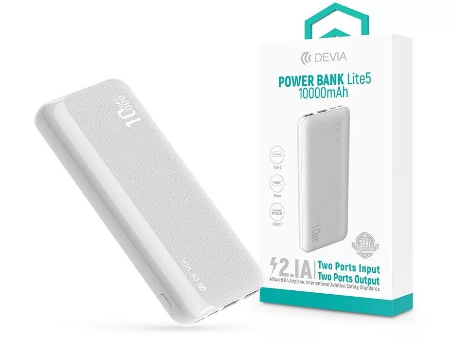 Devia ST125643 Kintone Series Lite 5 10000mAh Powerbank White