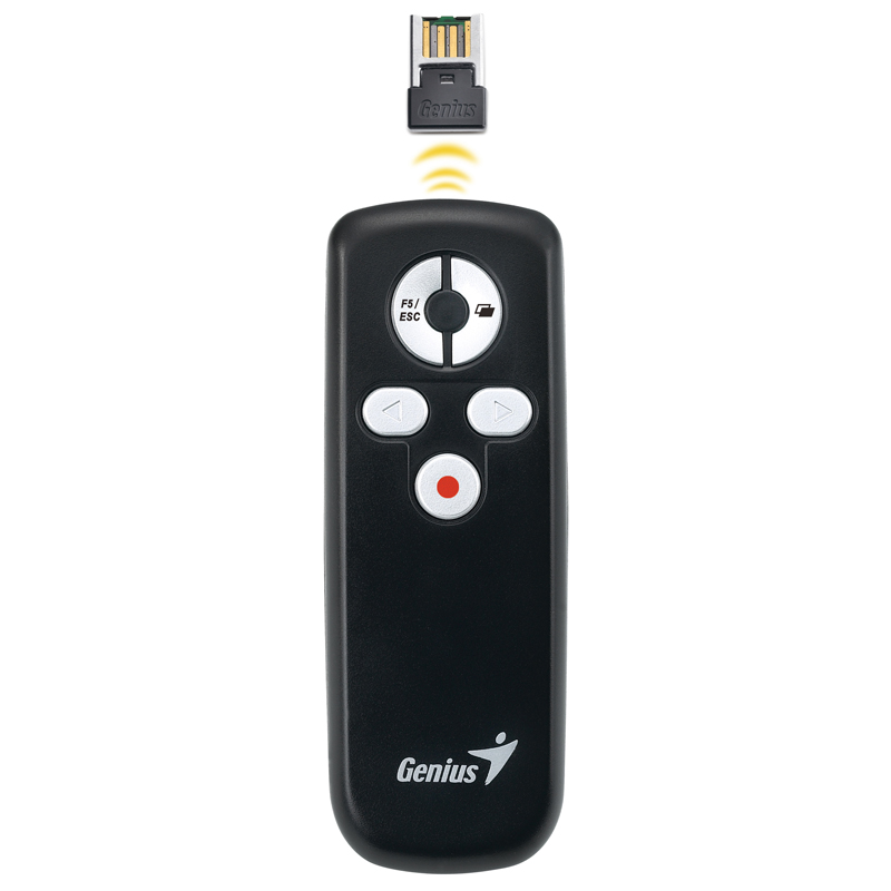 Genius 100 Smart Wireless Presenter Red Laser Black