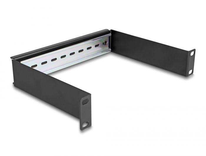 DeLock 10″ DIN rail Panel 1U Black