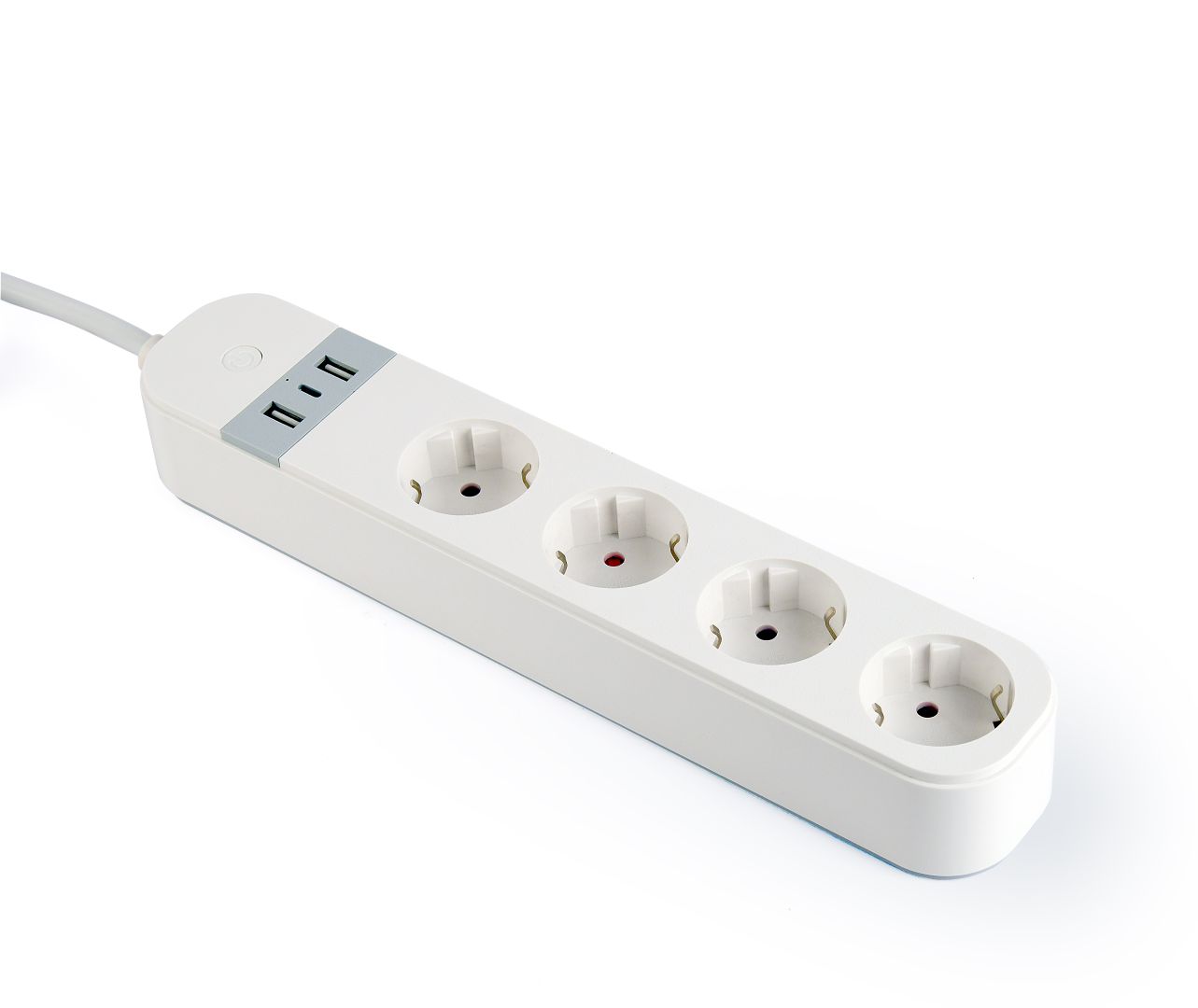 Gembird Smart power strip with USB charger 4 sockets White