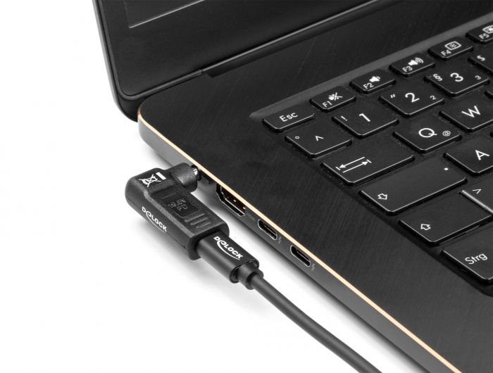 DeLock Adapter for Laptop Charging Cable USB Type-C female to HP 4.5 x 3.0mm male 90° angled