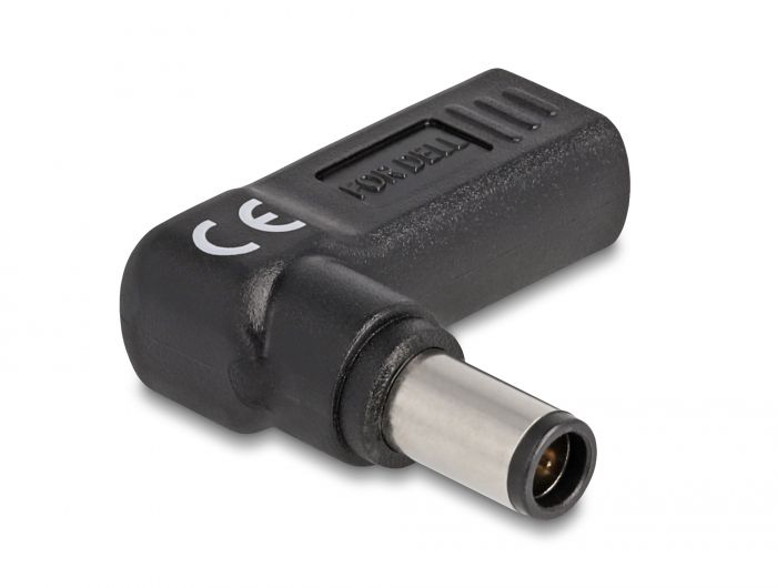 DeLock Adapter for Laptop Charging Cable USB Type-C™ female to Dell 7.4 x 5.0 mm male 90° angled Black