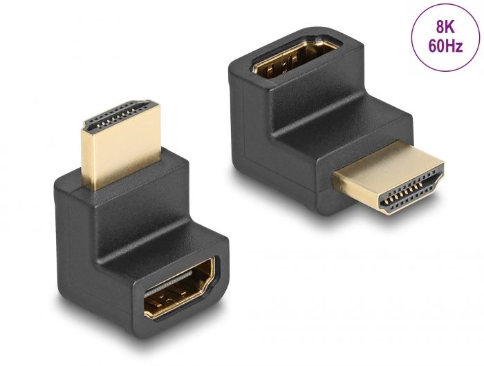DeLock Delock nagysebességű HDMI Ethernet adapter apa és anya szögletes 8K 60 Hz Black