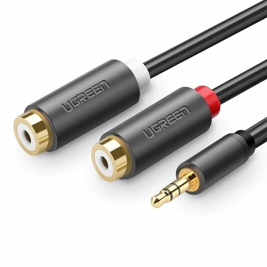 UGREEN 10547 2xRCA-3,5mm jack adapter cable 0,25m Black