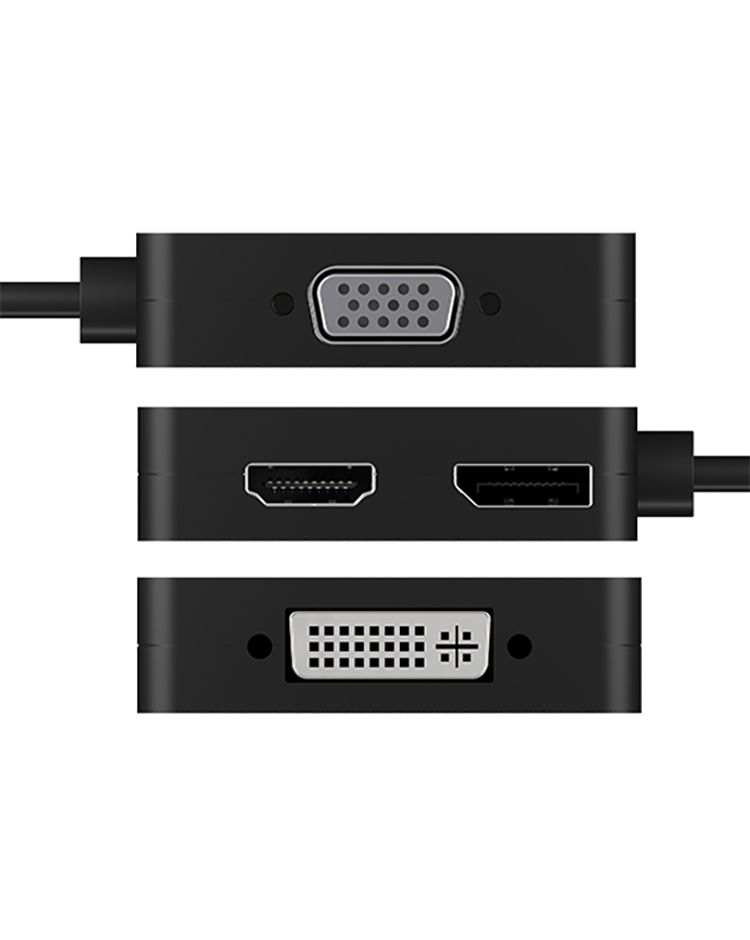 Raidsonic IcyBox IB-DK1104 4-in-1 USB Type-C video adapter Black