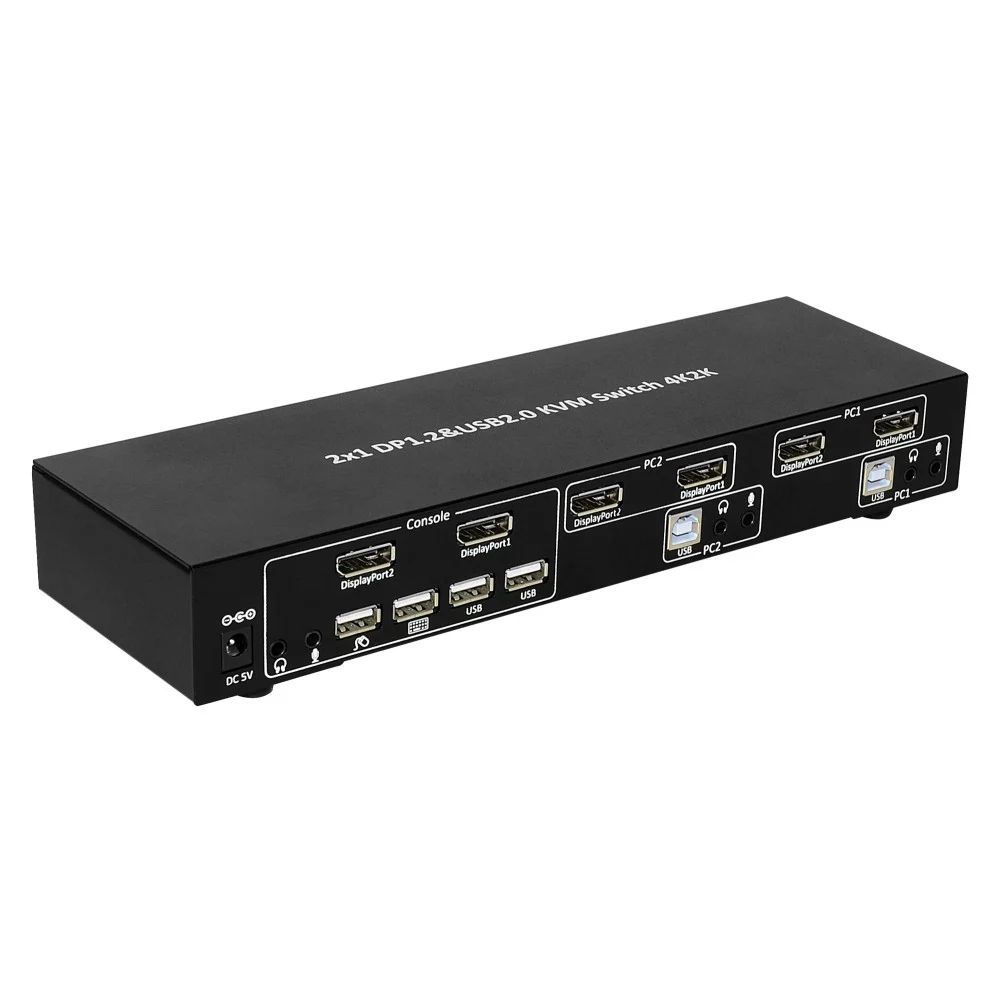 TECHLY  IDATA DP-KVM2 2-Port DisplayPort1.2 Dual-Monitor KVM Switch
