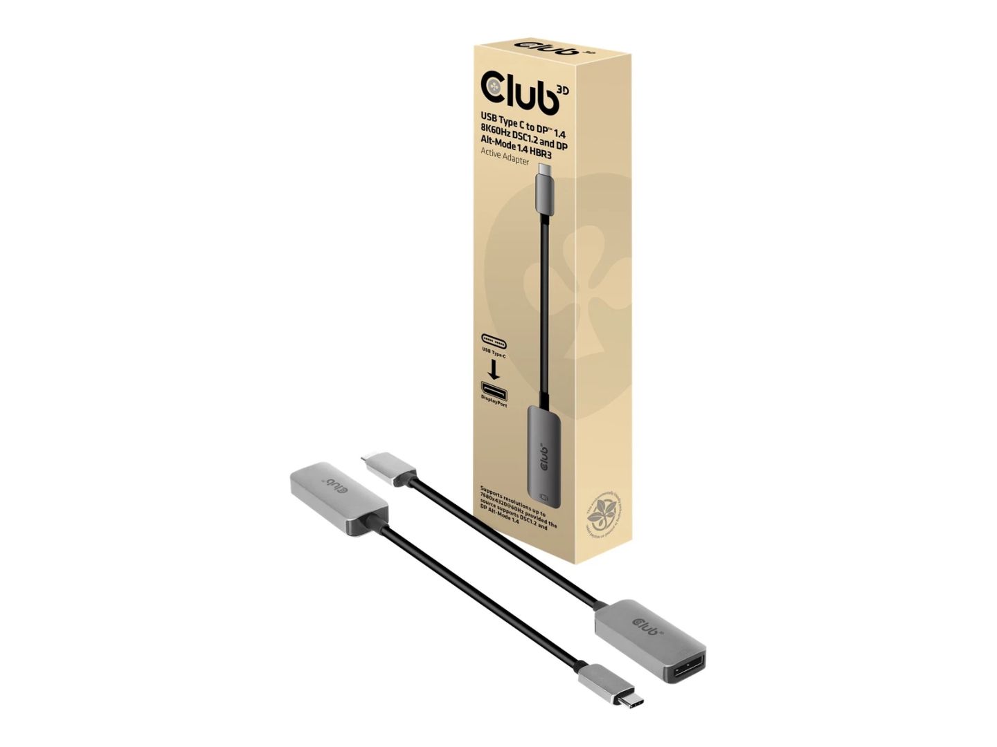 Club3D CAC-1567 USB Type C to DisplayPort 1.4 Adapter