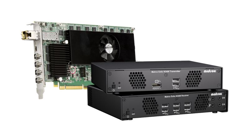 Matrox Extio N3408 Secure IP KVM control for critical workflows