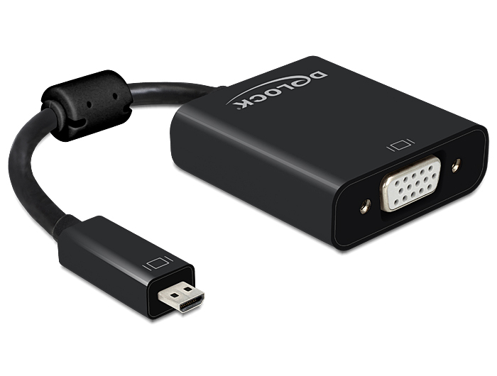 DeLock Adapter HDMI Micro-D male > VGA female with Audio Black
