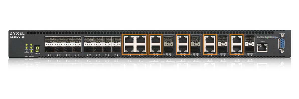 ZyXEL XS3800-28 28-port 10GbE L3 Aggregation Switch