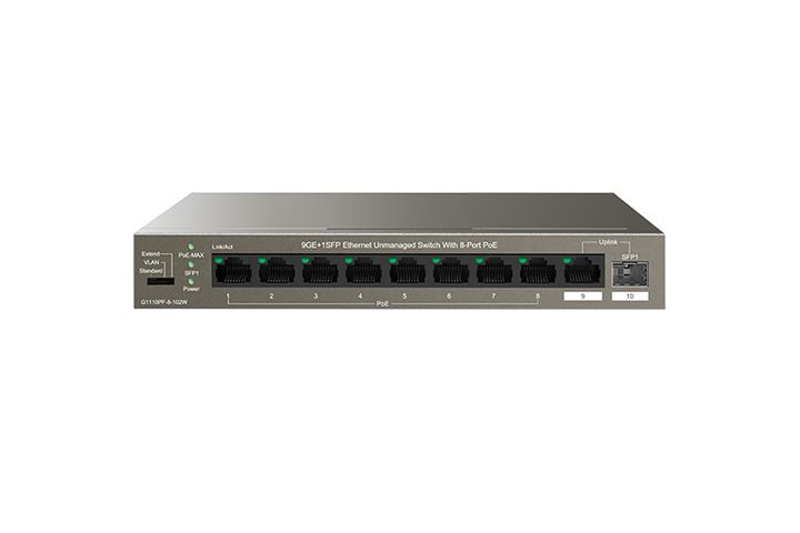 IP-COM G1110PF-8-102W 9GE+1SFP Ethernet Unmanaged Switch With 8-Port PoE