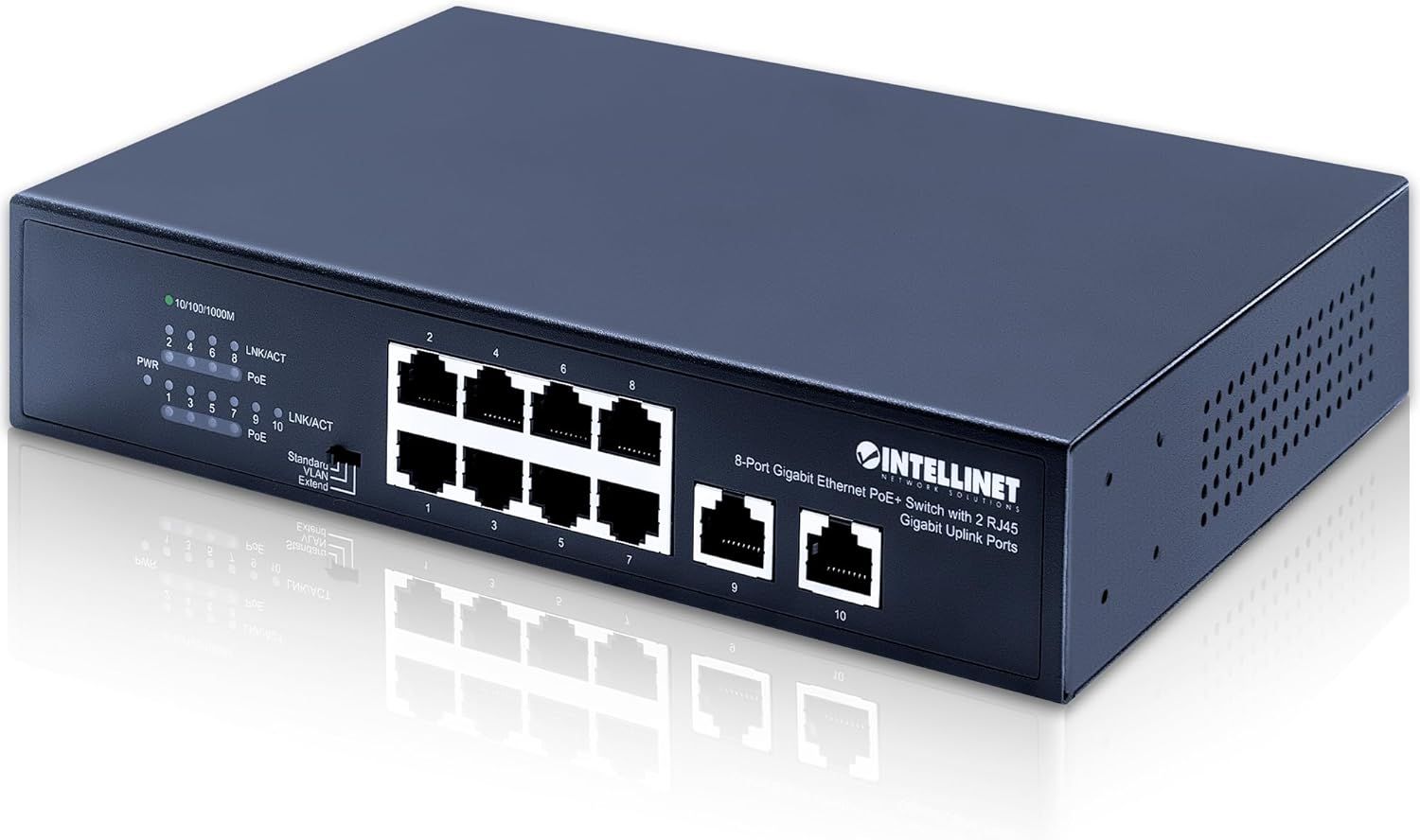 Intellinet 8-Port PoE Switch Black