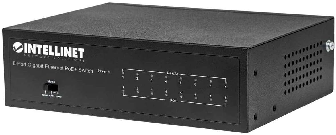 Intellinet 8-Port PoE Switch Black