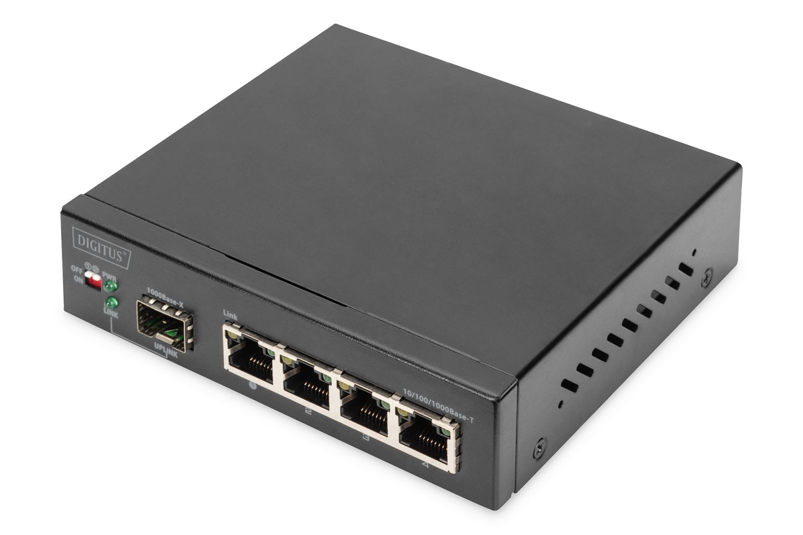 Digitus 4-Port Gigabit Network Switch 1 SFP Uplink Black