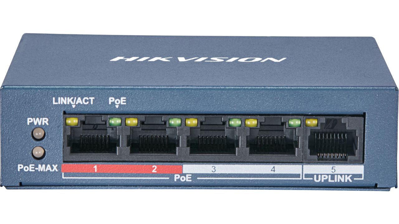 Hikvision DS-3E0105P-E/M 5 port 100Mbps unmanaged Switch PoE