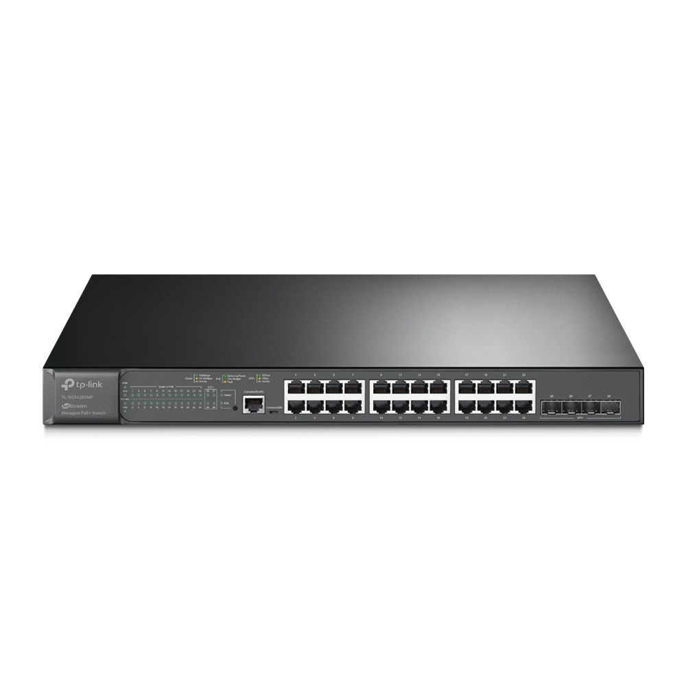 TP-Link TL-SG3428XMP JetStream 24-Port Gigabit and 4-Port 10GE SFP+ L2+ Managed Switch with 24-Port PoE+