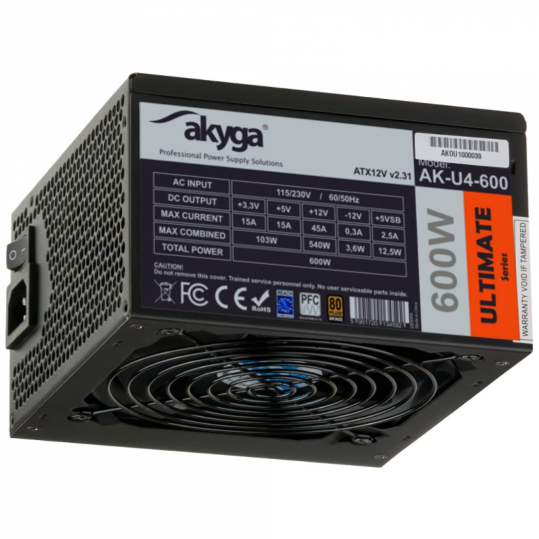 Akyga 600W 80+ Bronze ATX AK-U4-600