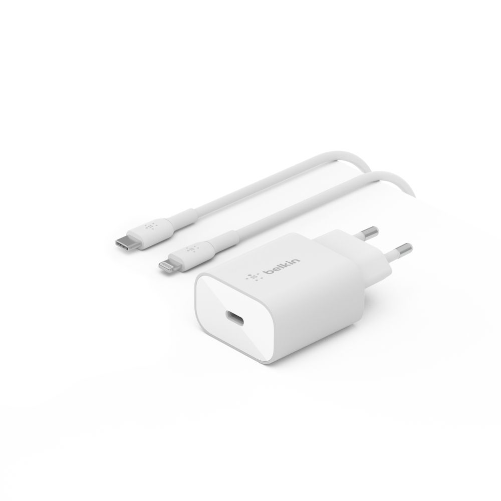 Belkin BoostCharge PD 25W PPS Wall Charger Bundle with C-Lightning Cable 1m White