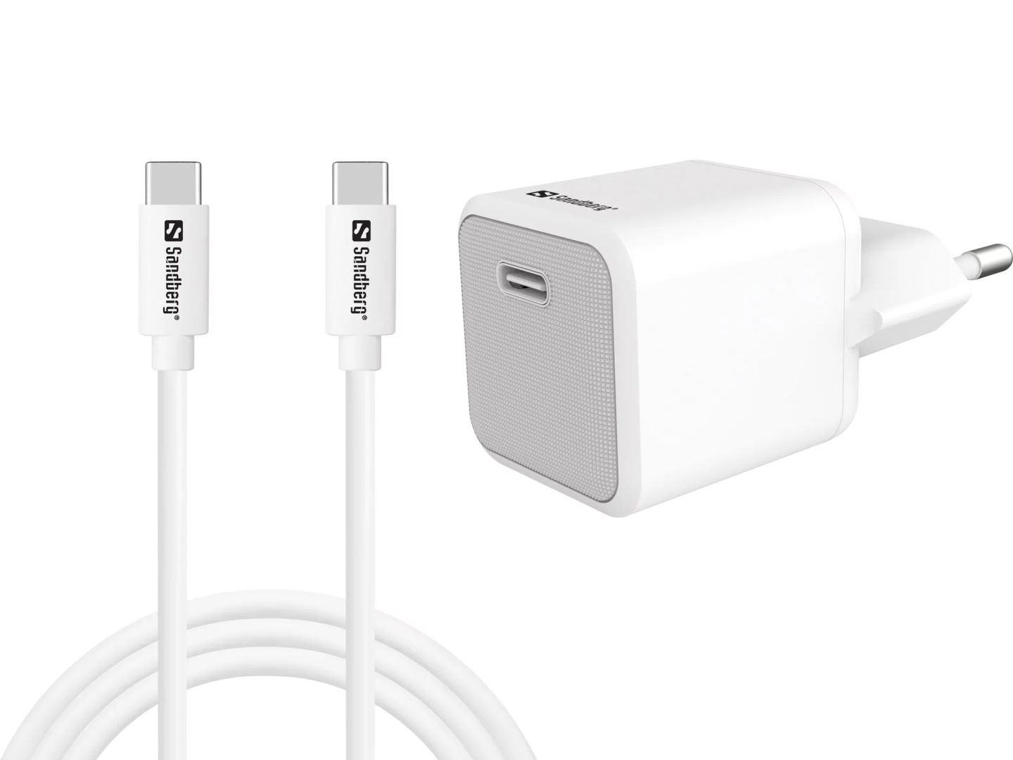 Sandberg USB-C 20W Charger+USB-C>C 1M White