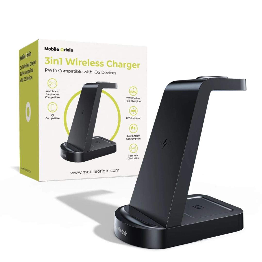 Mobile Origin 3in1 Wireless Charger PW14 iPhone Compatible