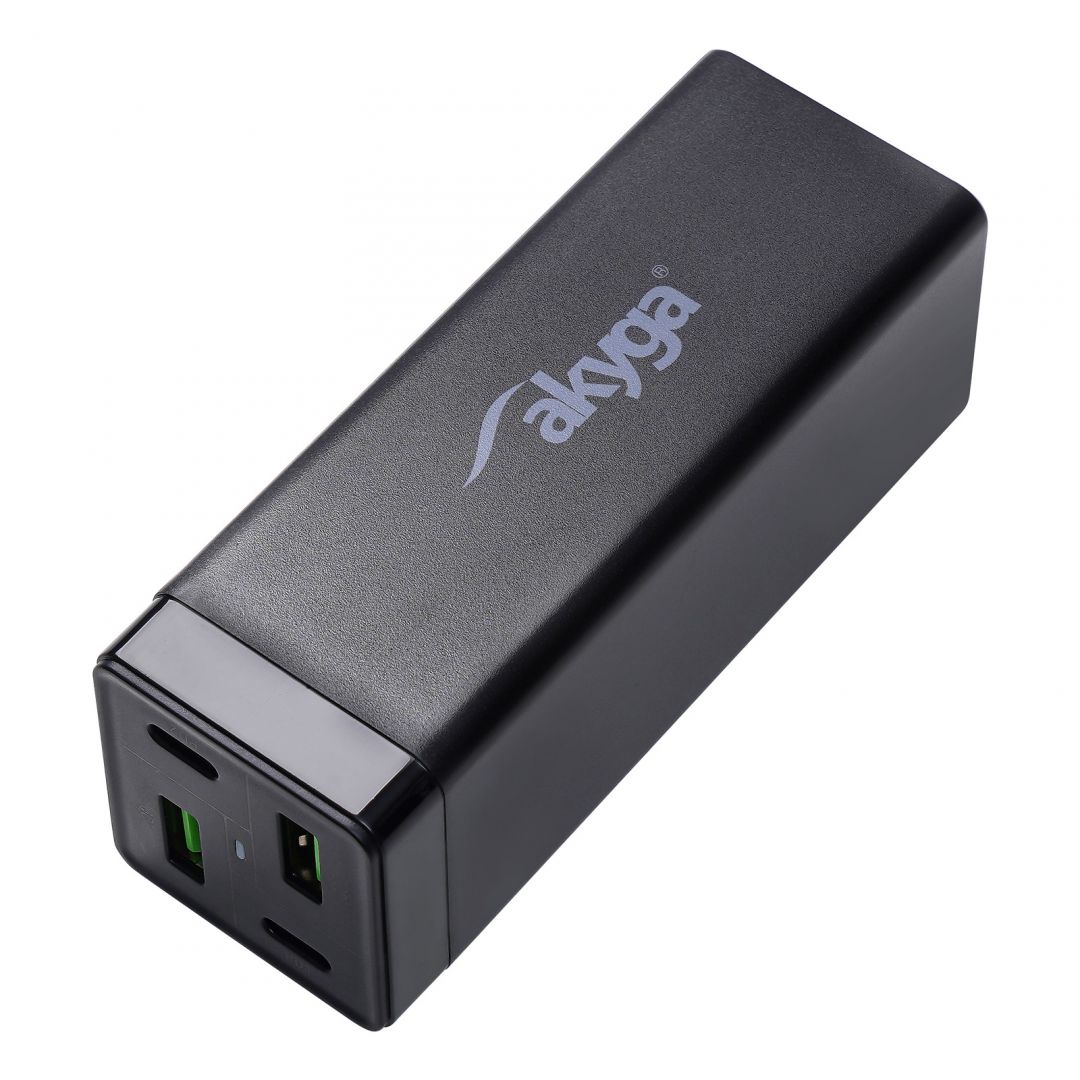 Akyga AK-CH-17 USB töltő 2x USB-A + 2x USB-C PD 5-20V / max 3.25A 65W Quick Charge Black