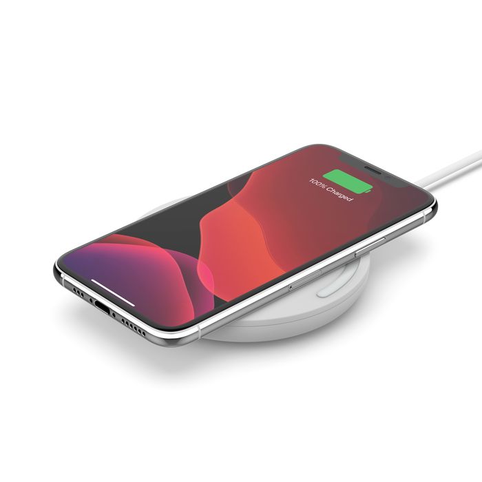 Belkin BoostCharge 10W Wireless Charging Pad + QC 3.0 Wall Charger + Cable White