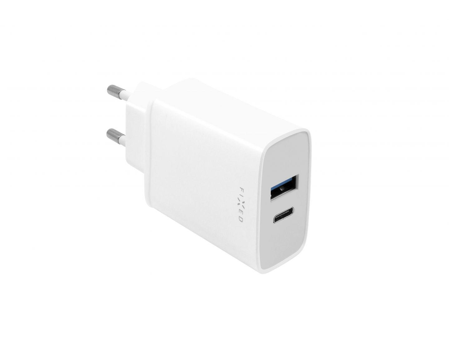 FIXED hálózati töltő USB-C és USB kimenettel, PD, 30W, fehér