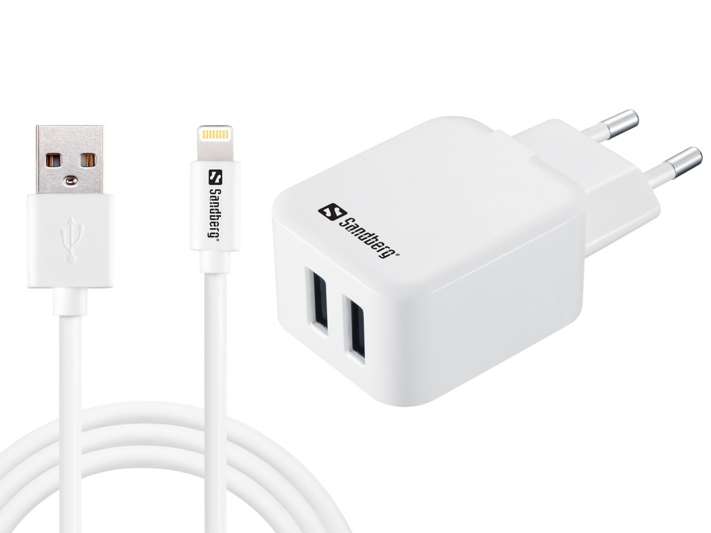 Sandberg AC Charger EU Lightning 2.4A White