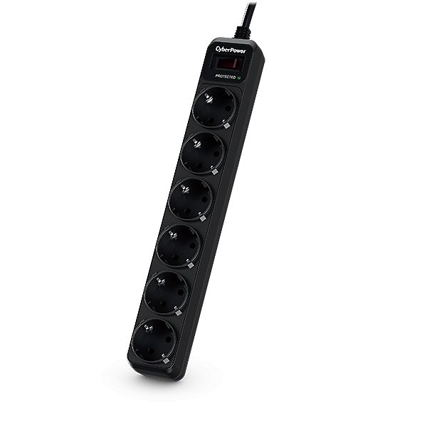 CyberPower B0620SC0-DE Túlfeszültségvédő Kapcsolóval 6DIN 1,8m Black