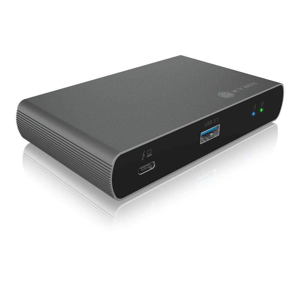 Raidsonic IcyBox IB-HUB801-TB4 4-port hub with Thunderbolt 4 interface and up to 8K@30 Hz video output