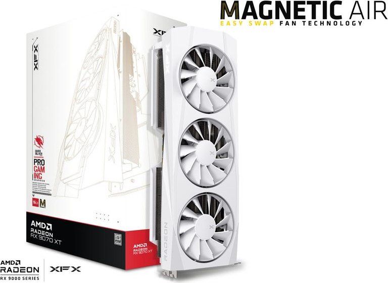 XFX RX9070 XT 16GB DDR6 Quicksilver Magnetic Air Edition White