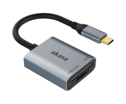 Akasa USB 3.2 Type-C Dual Card Reader Grey
