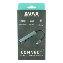 Avax HB601 CONNECT+ 4-port USB3.0 HUB Black