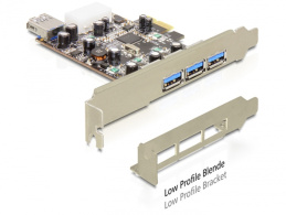 DeLock PCI Express Card > 3 x external + 1 x internal USB 3.0 Type-A female